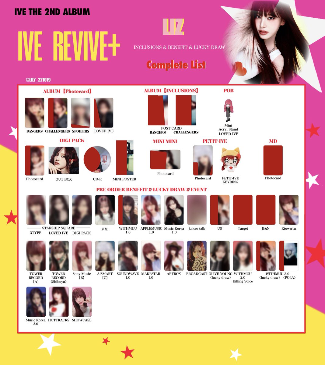 IVE【REVIVE+】 封入&特典 トレカ 一覧 🩷💫 Photocard List ver.3