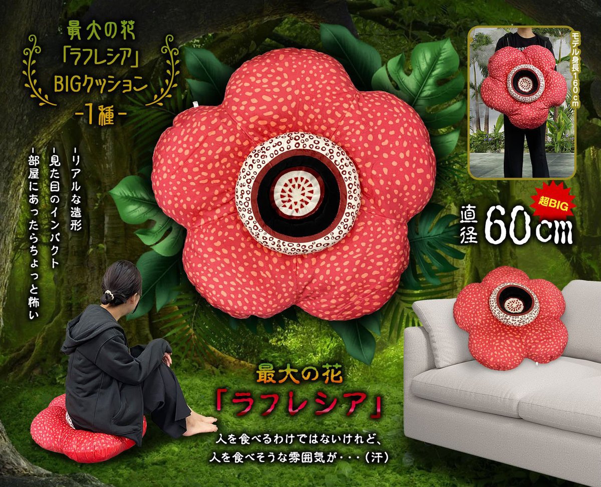 90N寒河江 より新製品のご案内です ◇最大の花「＃ラフレシア」BIG