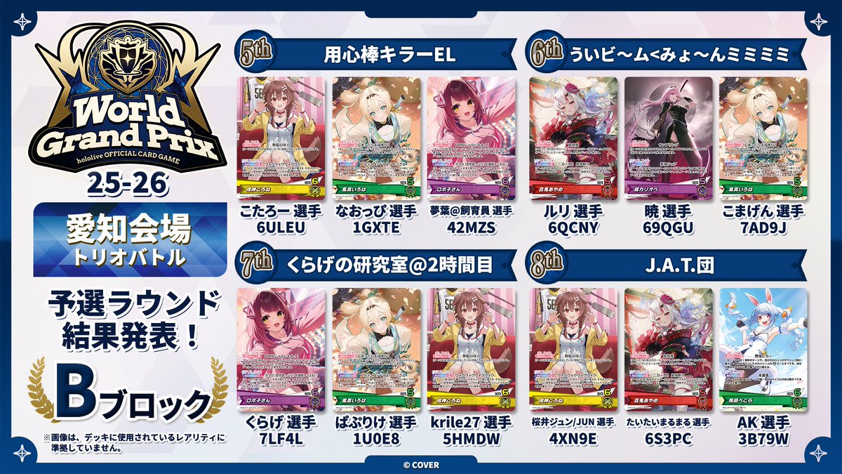 ホロカ WGP25-26 愛知】 🎉大会本戦 （トリオバトル）Bブロック 大会