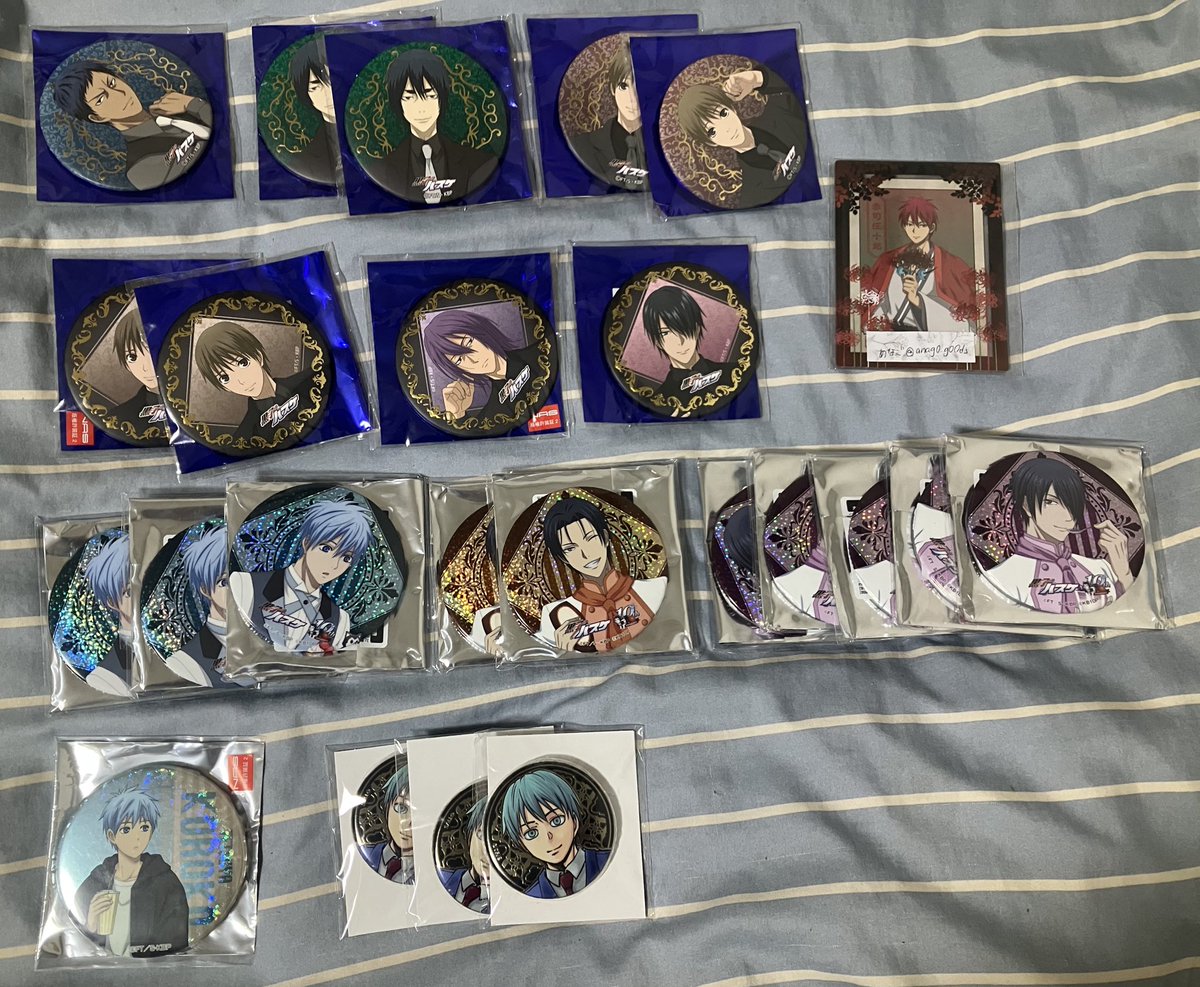 交換】黒子のバスケ 黒バス 缶バッジ 譲) 黒子、黄瀬、高尾、青峰