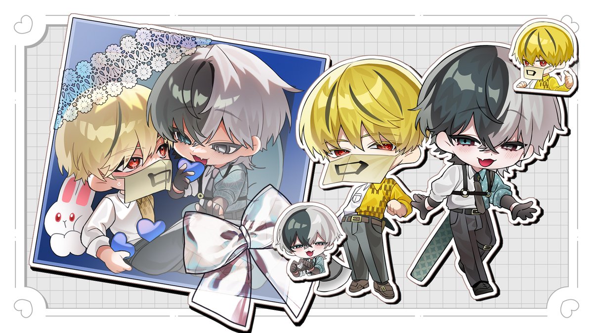 💛🐰SKEB納品広告🐛💙 デフォルメのイラストリクエストいただきました