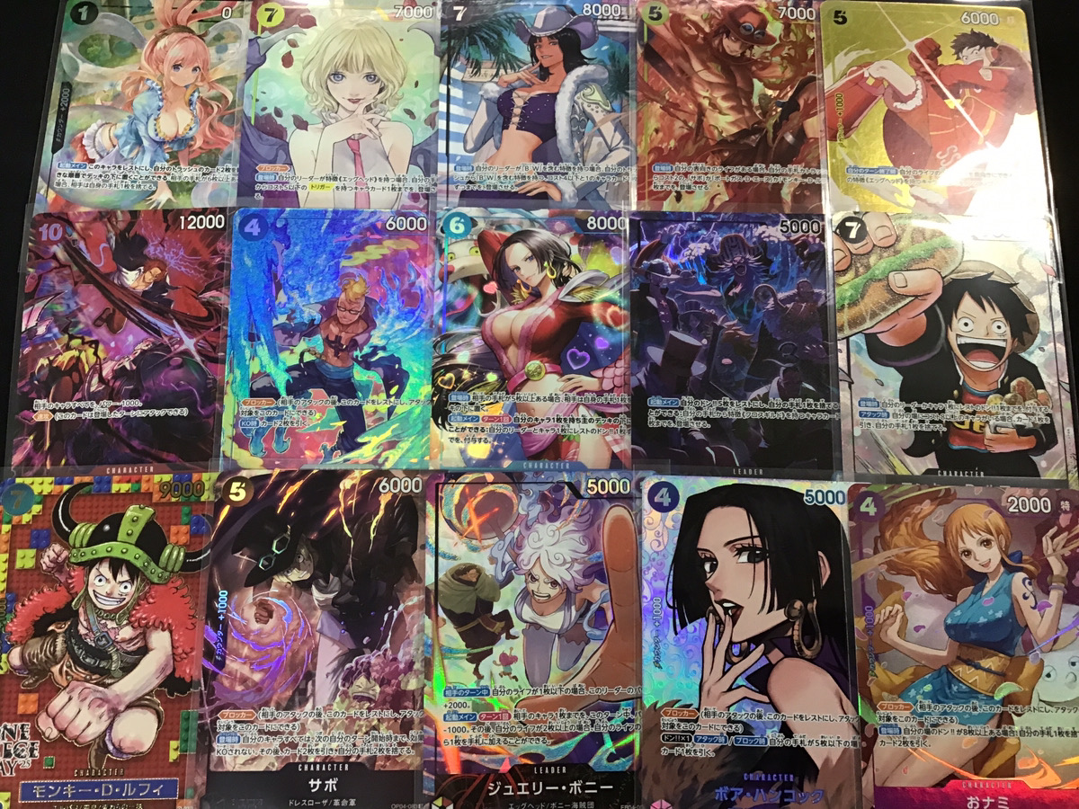 ワンピースカードゲーム 画像のカードを店頭ショーケースに追加しま