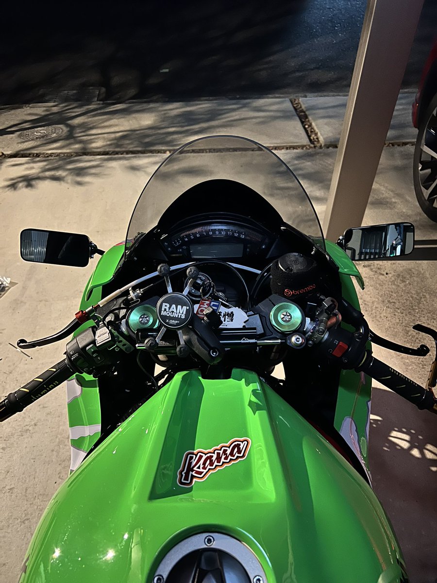 前付けてたミラーのステー変えて装着！ やっぱり俺はミラー欲しい