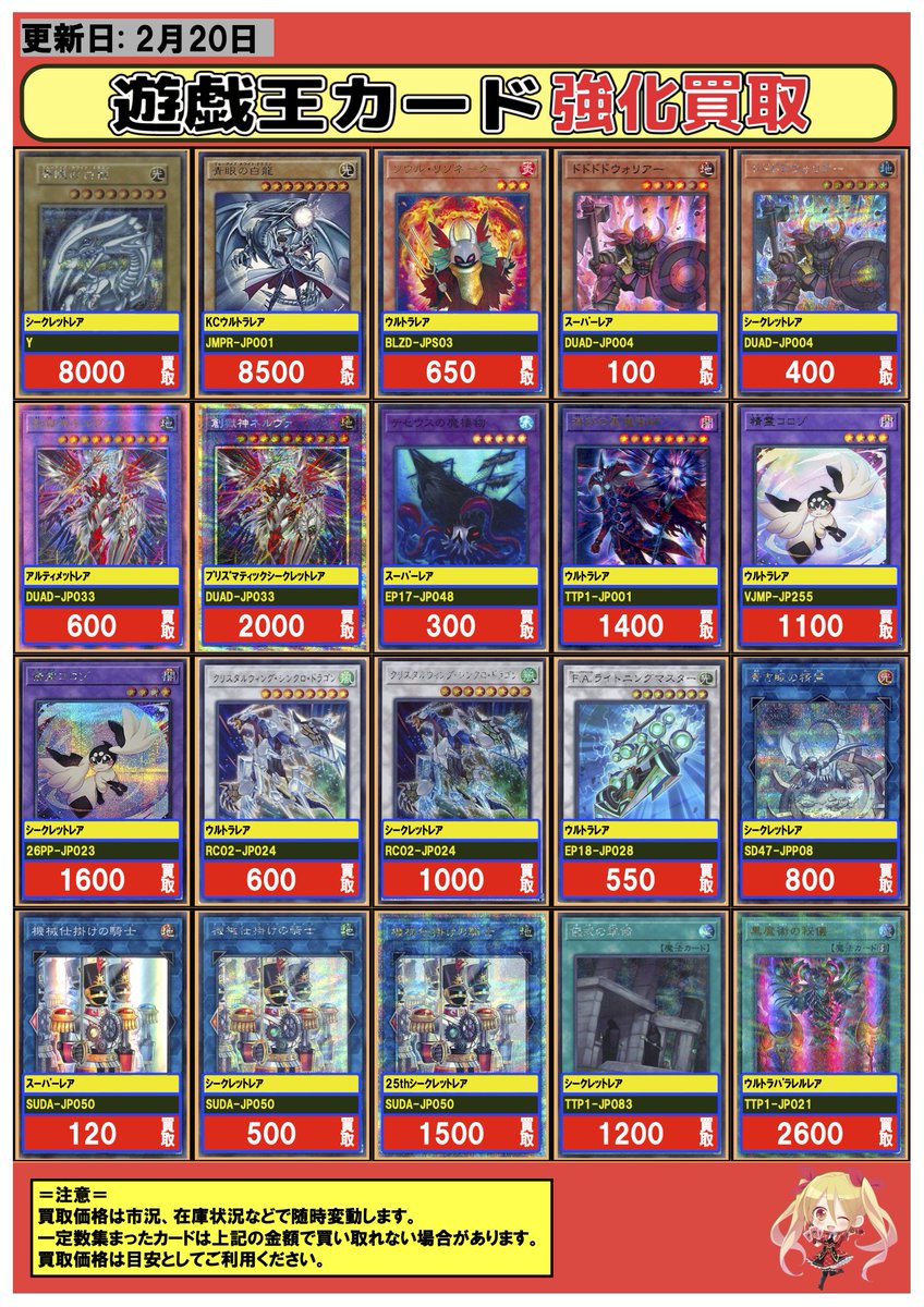 遊戯王 #買取 # 2/20 青眼の白龍※KC01版/SE 8000 青眼の白龍/KCUR 8500