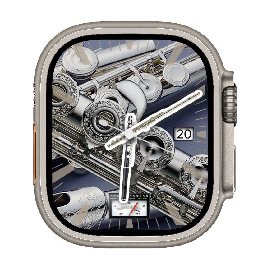 Apple Watch Face #41 楽器シリーズ。フルート（ムラマツ）のアナログ