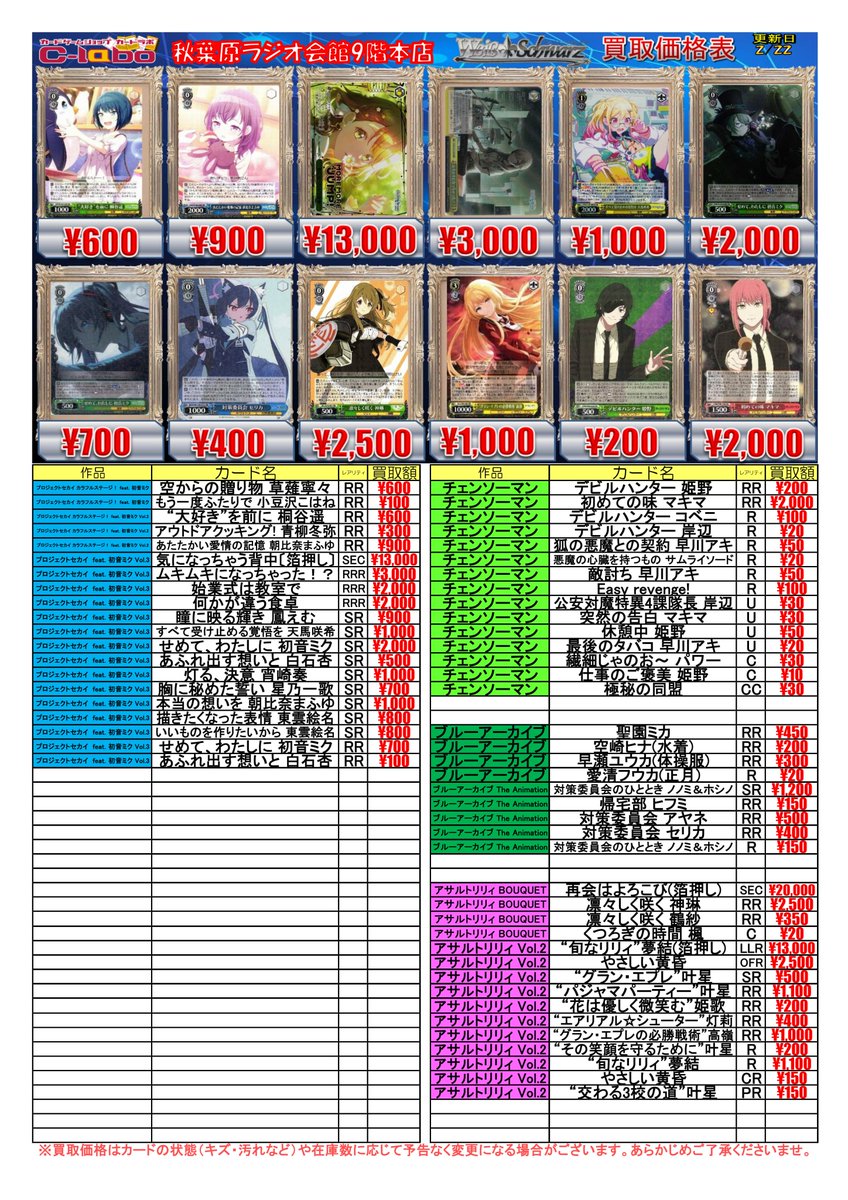 ◇ #ヴァイスシュヴァルツ 買取情報◇ 気になっちゃう背中 SEC 13000