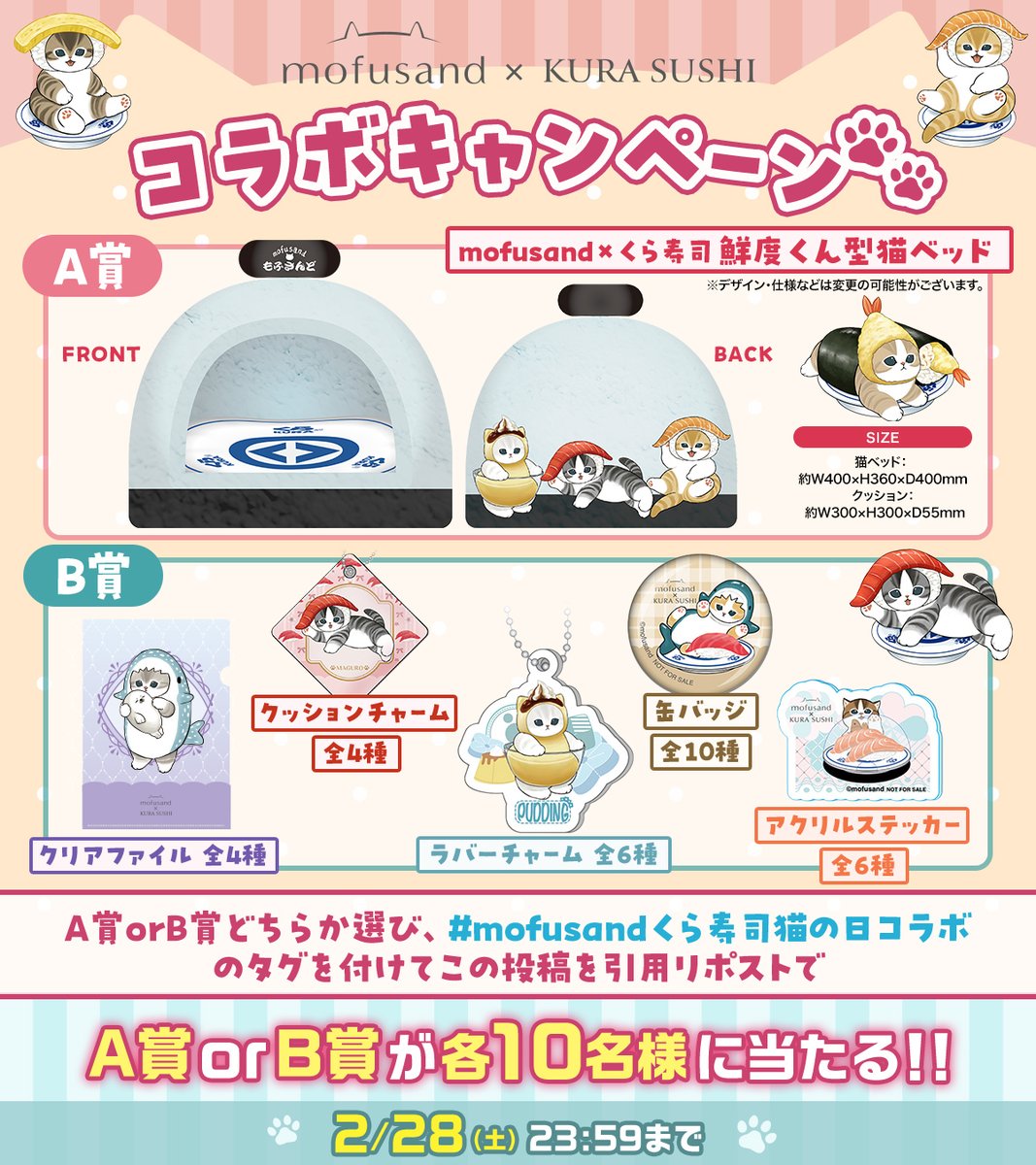 mofusandくら寿司コラボ 『B賞:コラボグッズコンプリートセット』