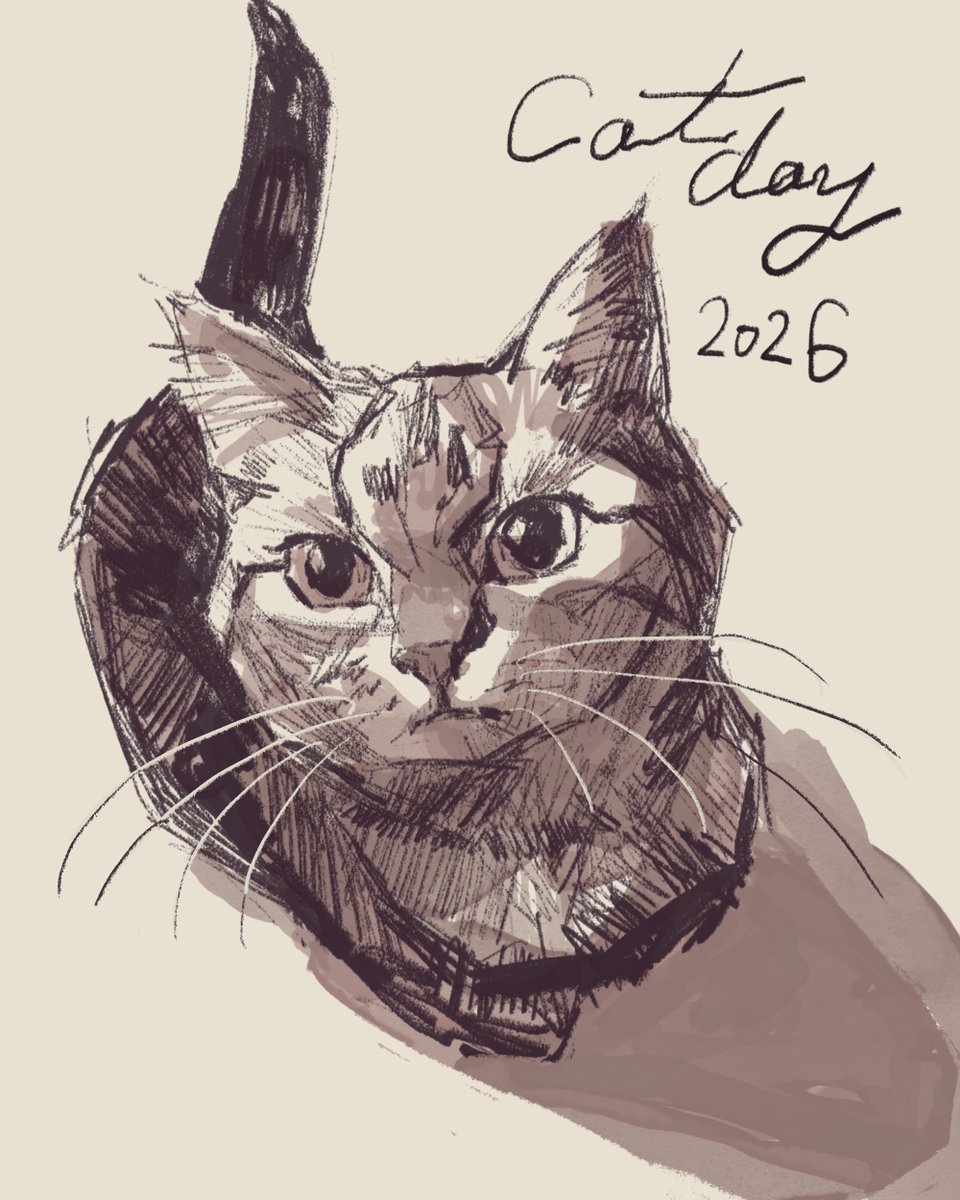ご依頼いただきましたドローイングです。ありがとうございました！ #猫の日