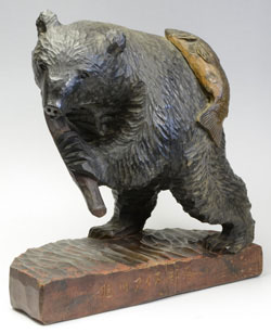 木彫熊 3体 砂沢一郎 作 : 山里 稔の世界