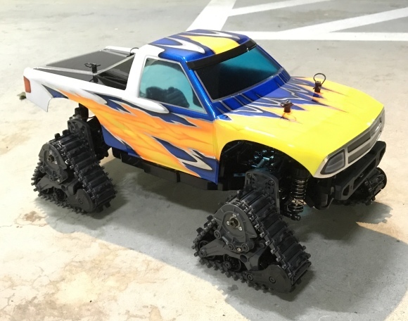 タミヤ TT-02Bにトラックボディ マウント制作 : Black Fantom