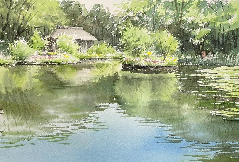 先日出かけた仲町台のせせらぎ公園 : 赤坂孝史の水彩画 AKASAKA