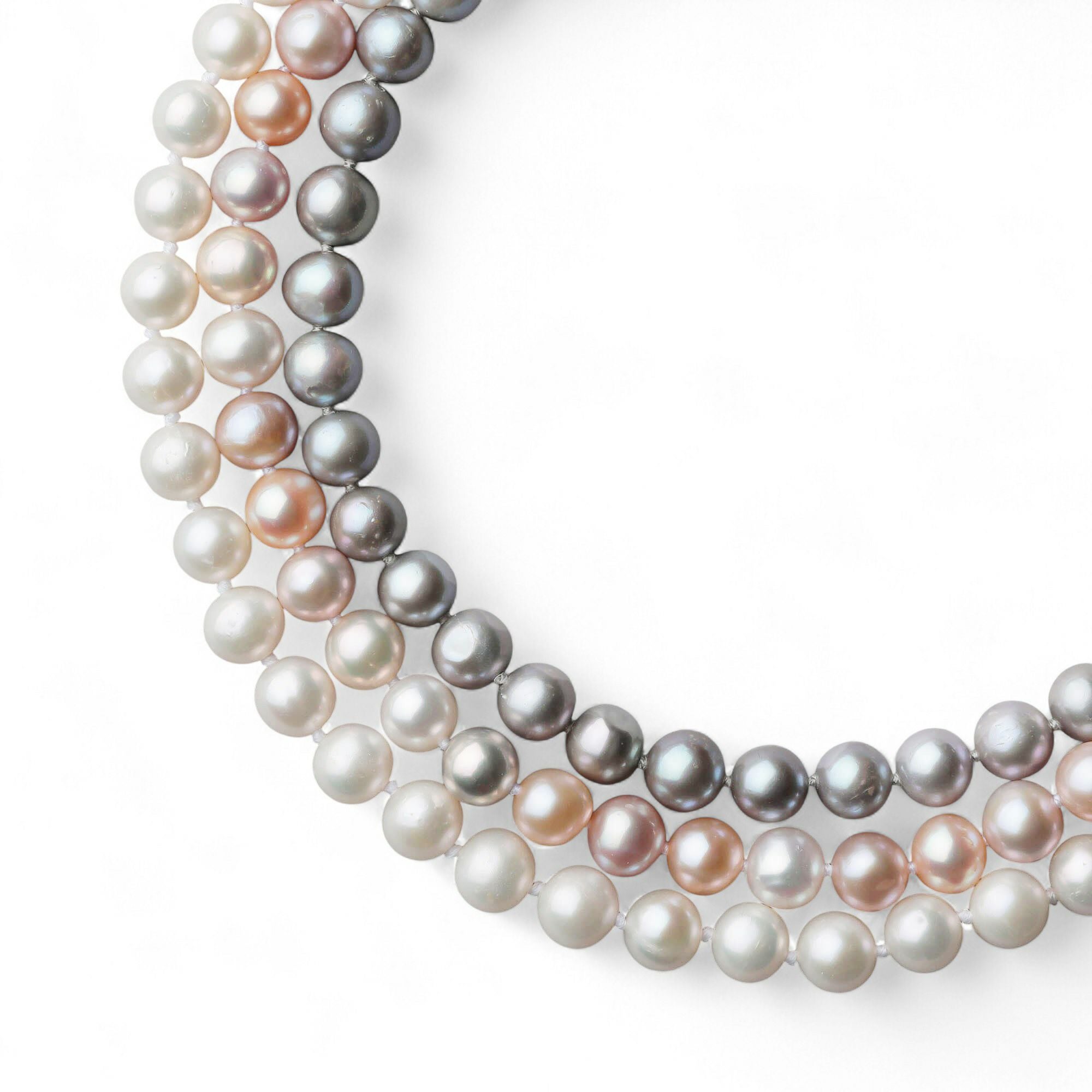 あこや真珠 ロングネックレス7.5-8.0mm バロック 80cm | 7.0-8.0mm