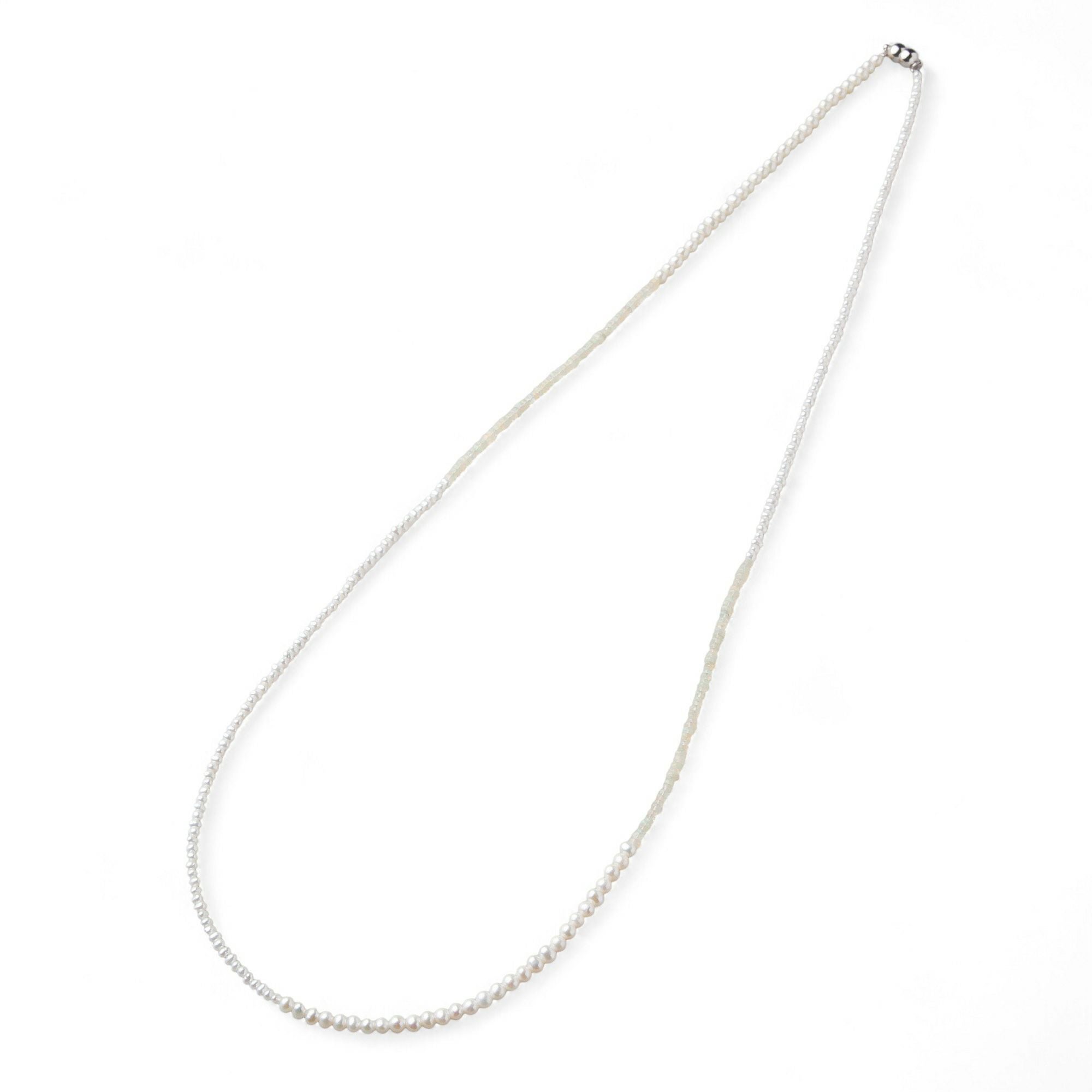 WEB限定】淡水真珠×オパール ロングネックレス 2.5-5.0mm ミックス