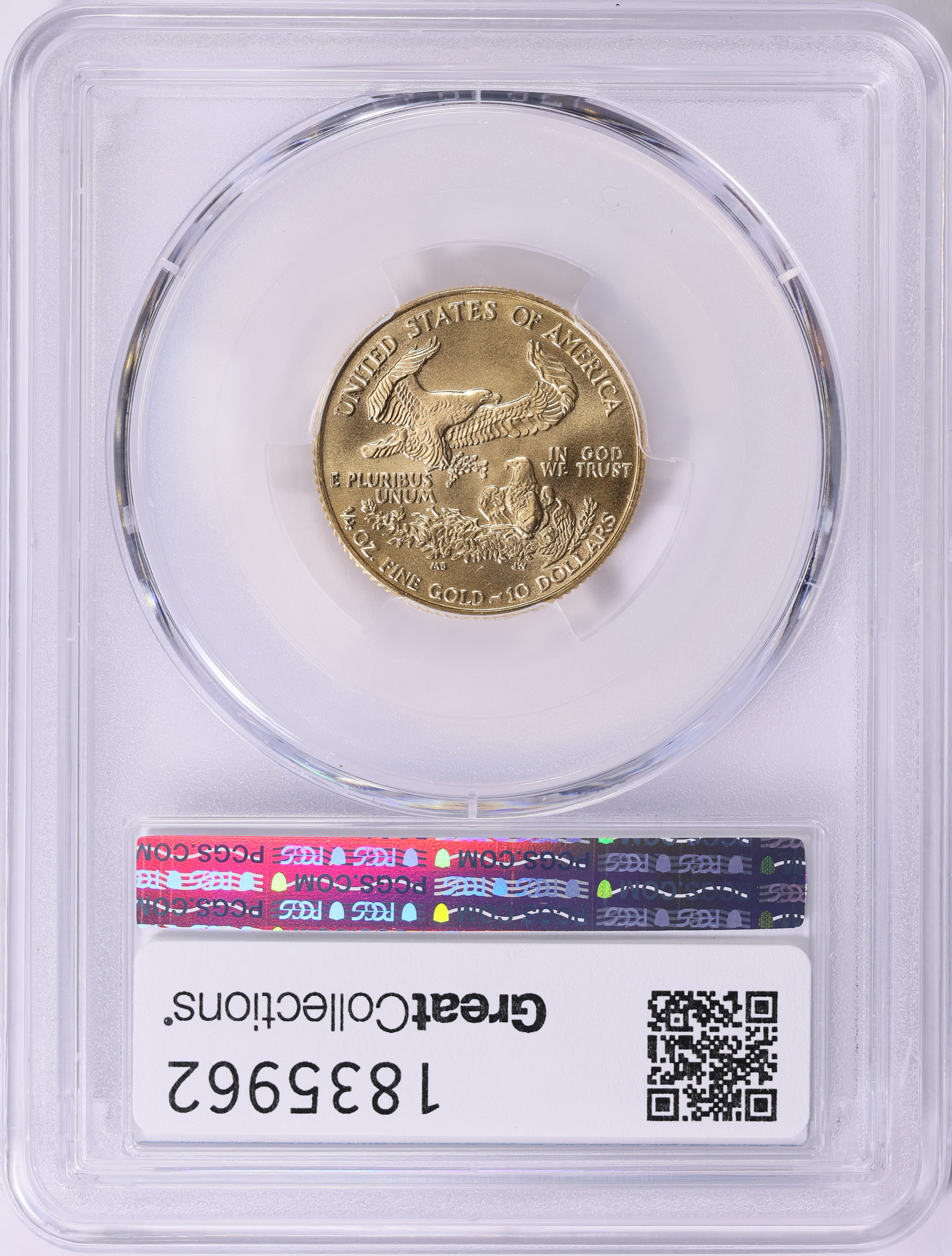 1986 $10 Quarter-Ounce Gold American Eagle PCGS MS-69 (Item
