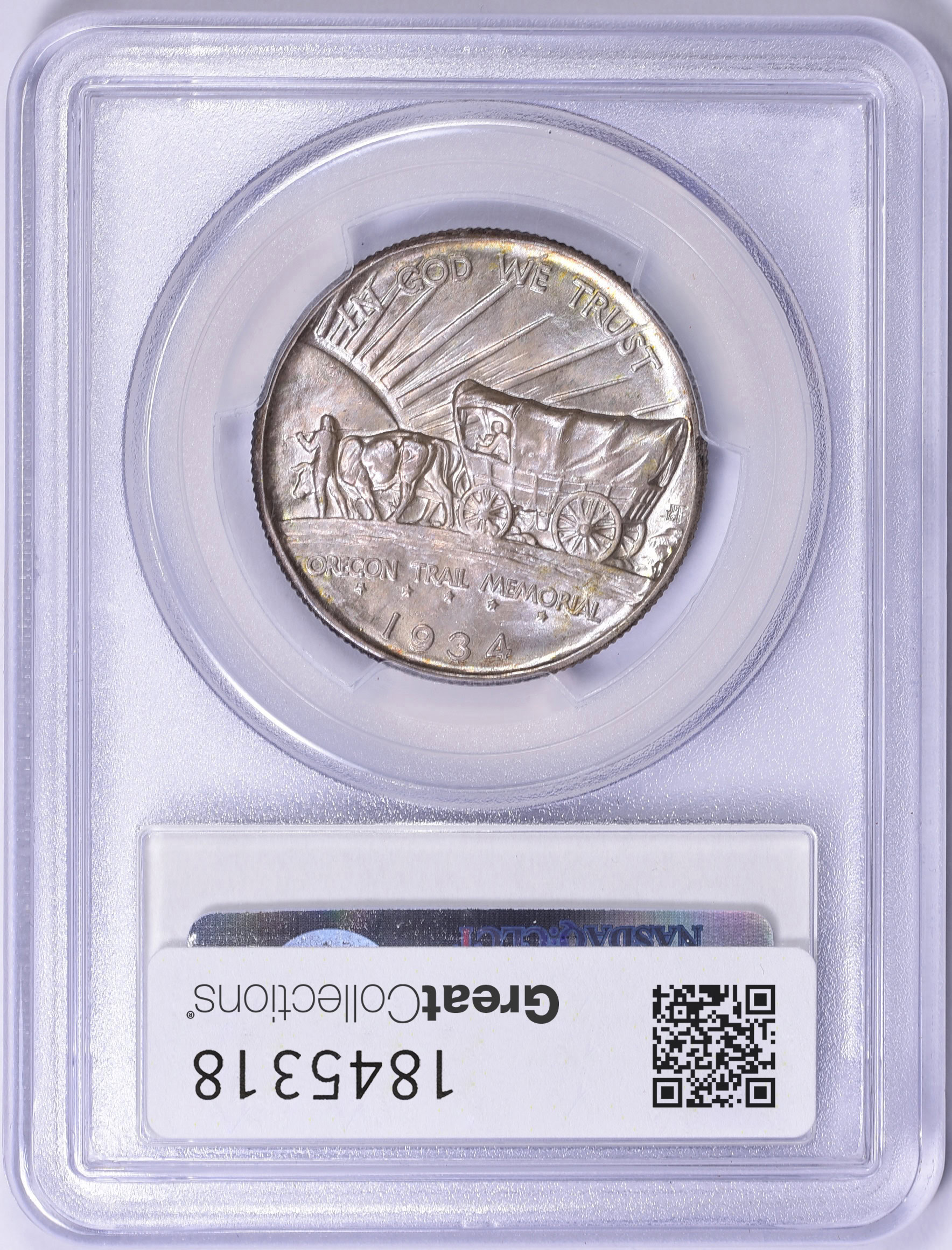 1934-D Oregon Trail Memorial Half Dollar PCGS MS-67+ (CAC Green