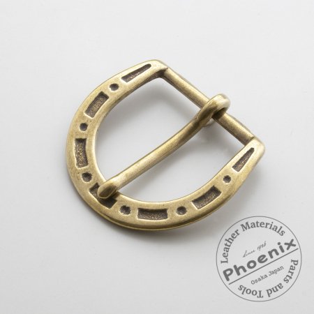 馬蹄型バックル 417-35 真鍮 | ヌメ革と真鍮金具とレザークラフト材料