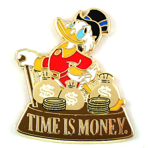 ピンバッジ・スクルージおじさんスクルージマクダック時は金なり