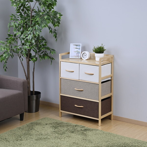 山善 JMFC-6080(MIX) [木製ファブリックチェスト3段] | 激安の新品・型