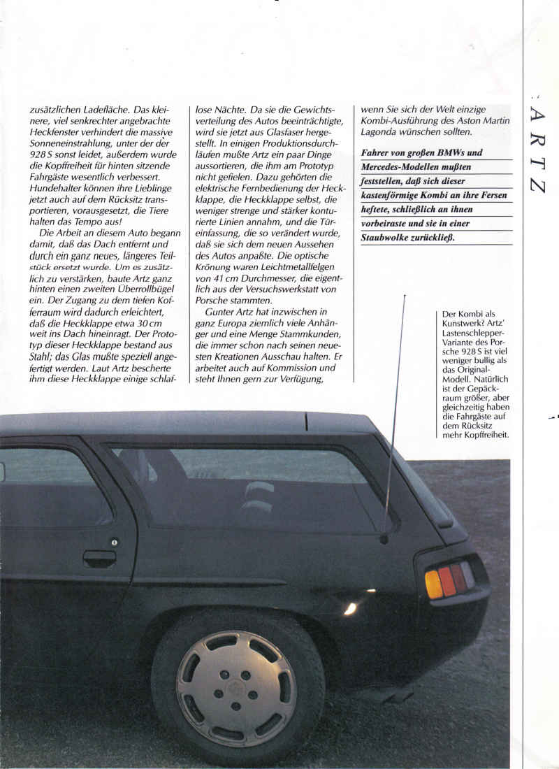 Artz Porsche 924 S Turbo Kombi & Artz Porsche 928 S Kombi