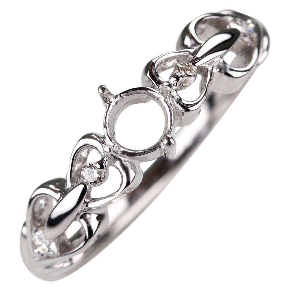 セミオーダー 指輪 空枠 ハート リフォーム リング枠 18k 10k プラチナ