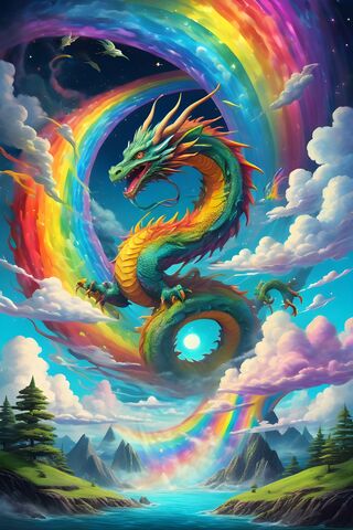 レインボードラゴン 壁紙 - PHONEKYから携帯端末にダウンロード