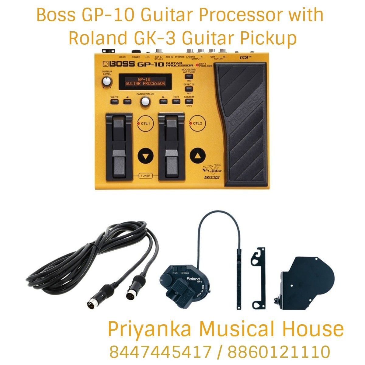 Boss GP-10 Guitar Processor with Roland GK-3 Guitar Pickup