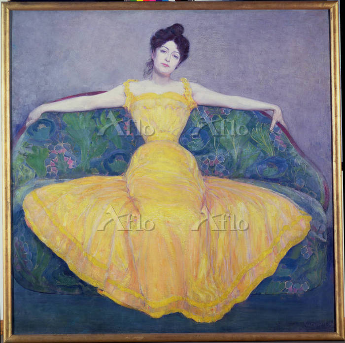 マクシミリアン・クルツヴァイル「黄色いドレスの女」 [76244]のアート