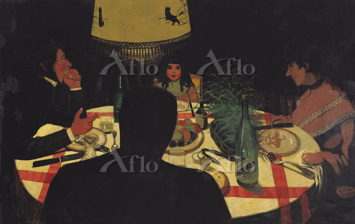 フェリックス・ヴァロットン 「夕食、ランプの光」 [88719]のアート