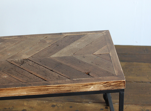 別注サイズ 古材ヘリンボーンローテーブル [O.L.D.] オーエルディー