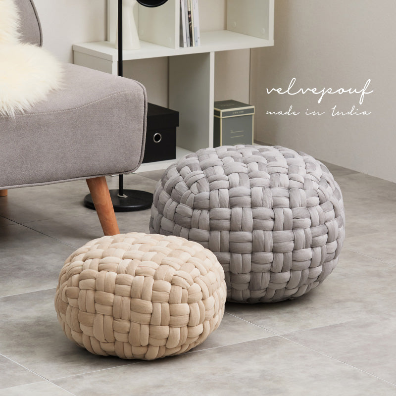 ベルベット素材のプフ スツール オットマン サイドテーブル [2サイズ