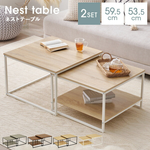 ヴィンテージ風ローテーブル [幅90] オープン収納付き キャスター付き