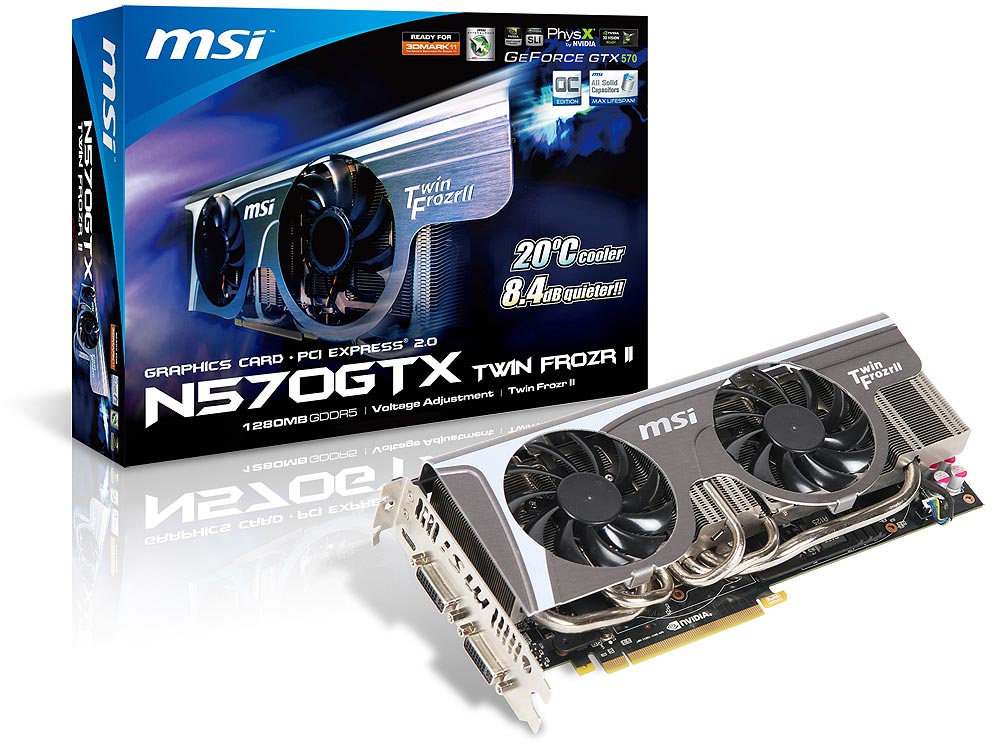 NVIDIA N570GTX Twin Frozr III OC 1280MB Graphics Card PCIE