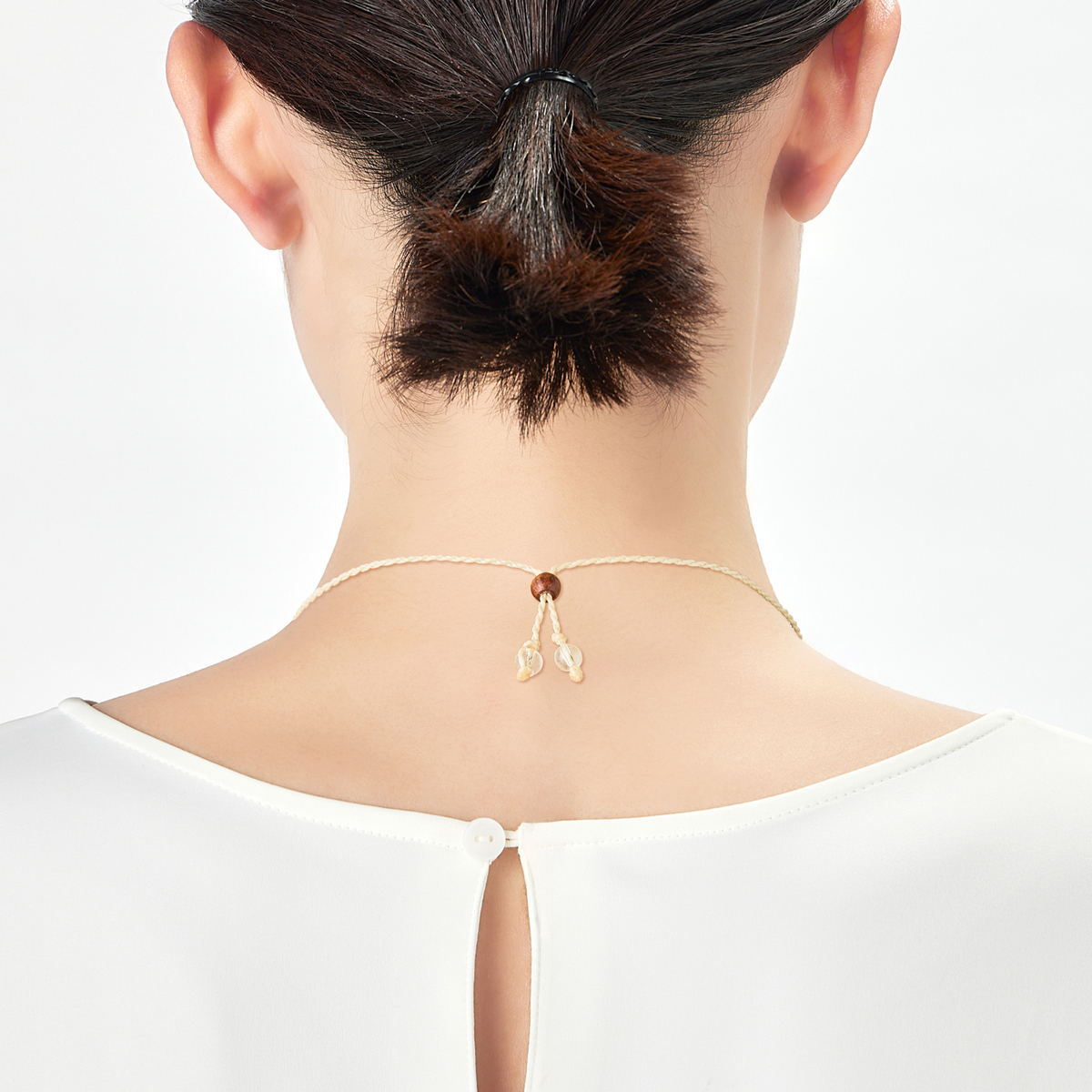 ローズクォーツ 18KYG マクラメ編みネックレス 12ctUP ツキノカケラ