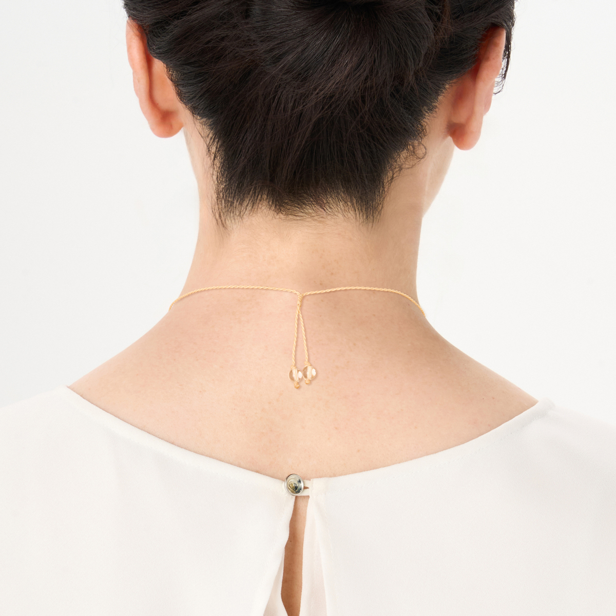 ロードクロサイト 18KYG マクラメ編みネックレス 10ctUP ツキノカケラ