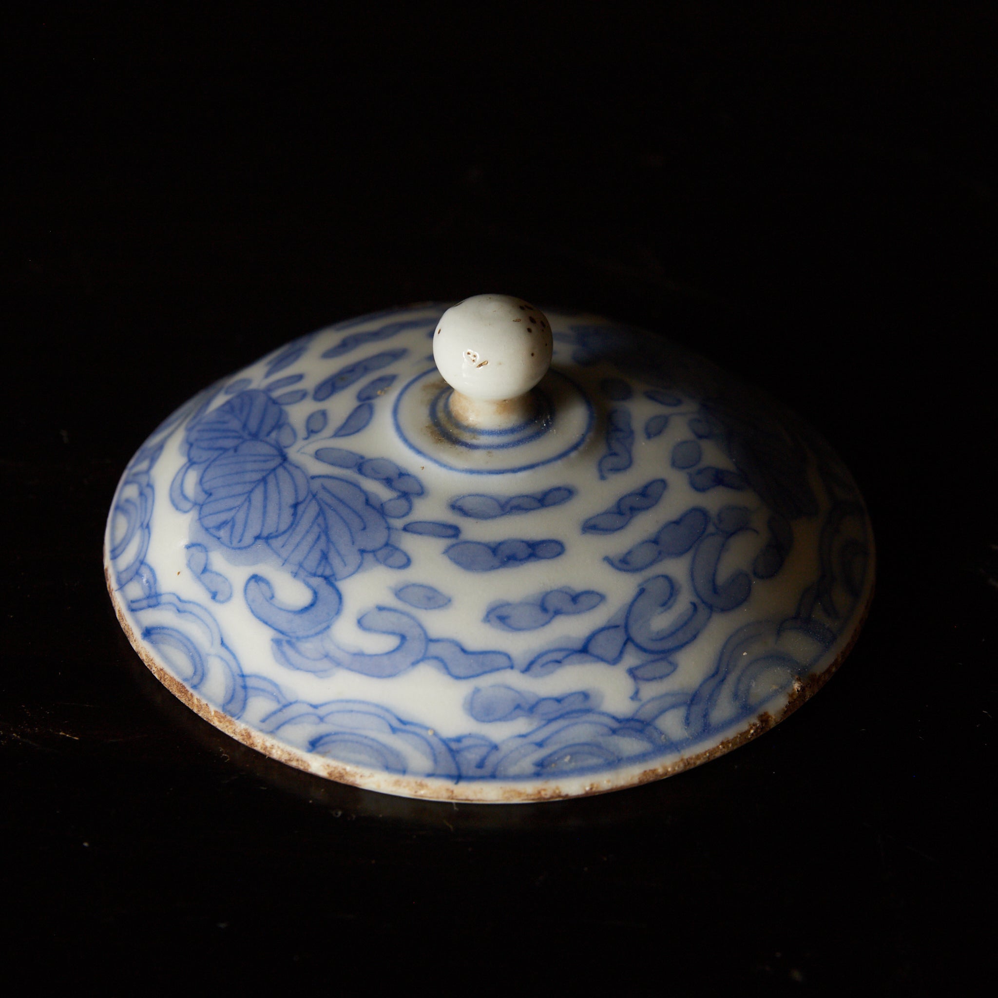 江戸時代 古伊万里 白磁染付桐文横手急須（1603–1867CE） | 入蘆花