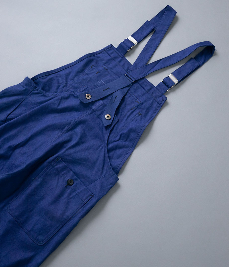 60's フランス軍 コットンツイルフレンチワークオーバーオール［Dead