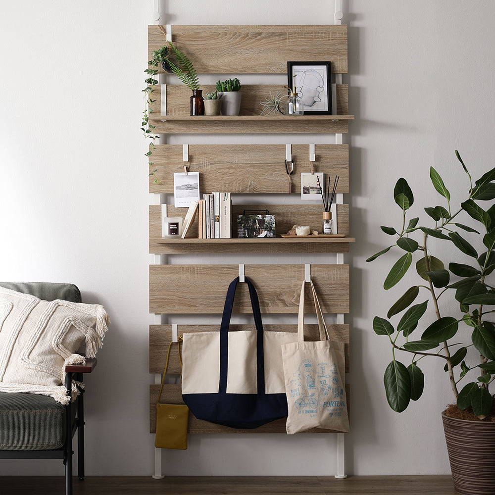 横幅・追加棚も選べるウォールラック 突っ張り棚/突っ張り式収納ラック