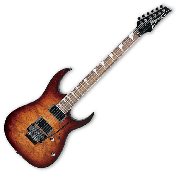 DISC Ibanez RG420FBZ Electric Guitar, Natural Brown Burst Flat at