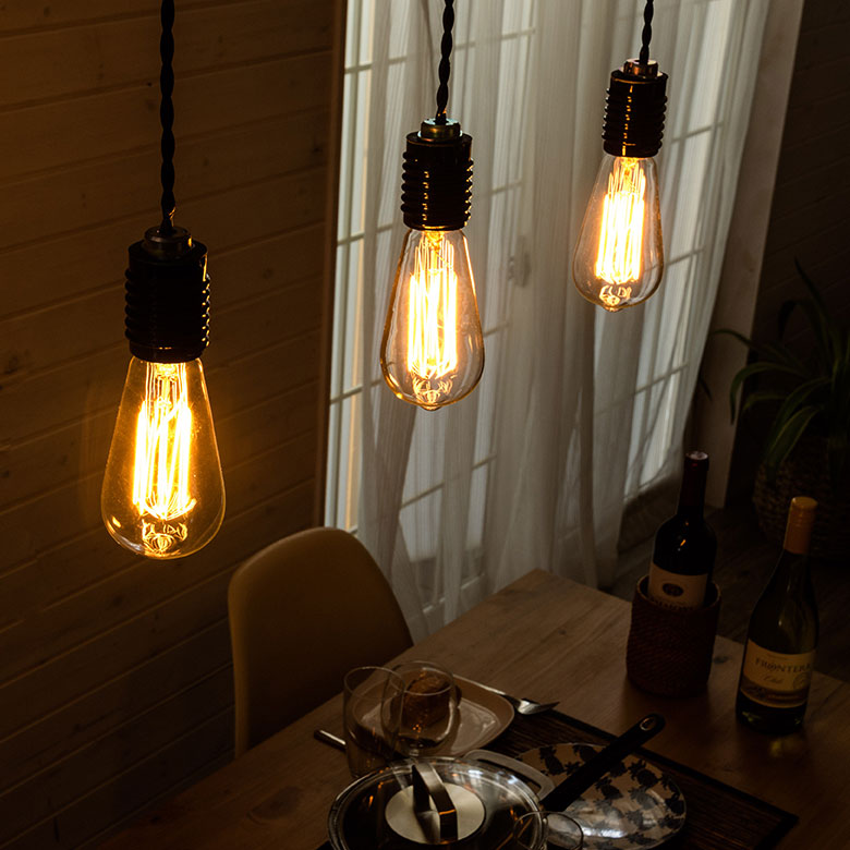 エジソン電球 Sサイズ Lサイズ E26 60W 裸電球 白熱球 ランプ 照明