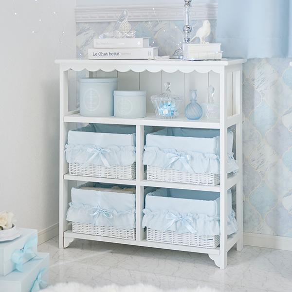 直送】フリルオープンチェスト(3杯)｜かわいいお姫様インテリア家具