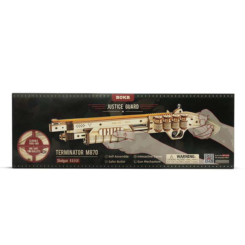 Rokr 3D Wooden Puzzle LQ501 Terminator M870 Toy Gun - Robotime