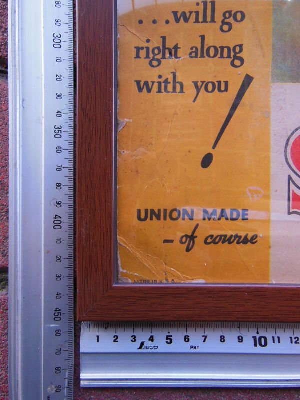 1940'S SWEET-ORR ADVERTISING CARDBOARD SIGN - ROCK-A-HULA Vintage