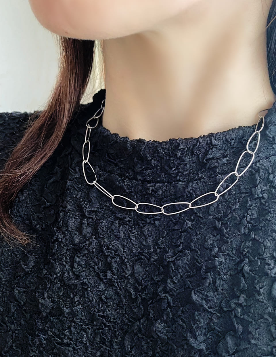 オーバルクリップチェーンネックレス シルバー925 – 金属アレルギー
