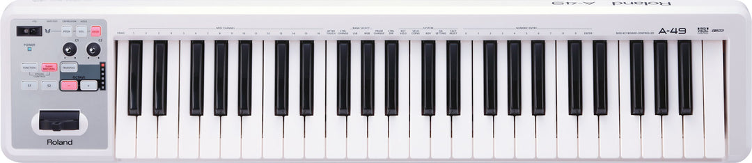 Roland A-49-WH MIDI Controller Keyboard, 49 keys (White) – Roland