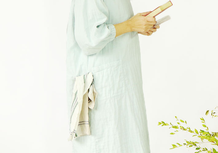 森の8カテン]トリプルガーゼ後染め割烹着 | 森の8カテン rolca_shop