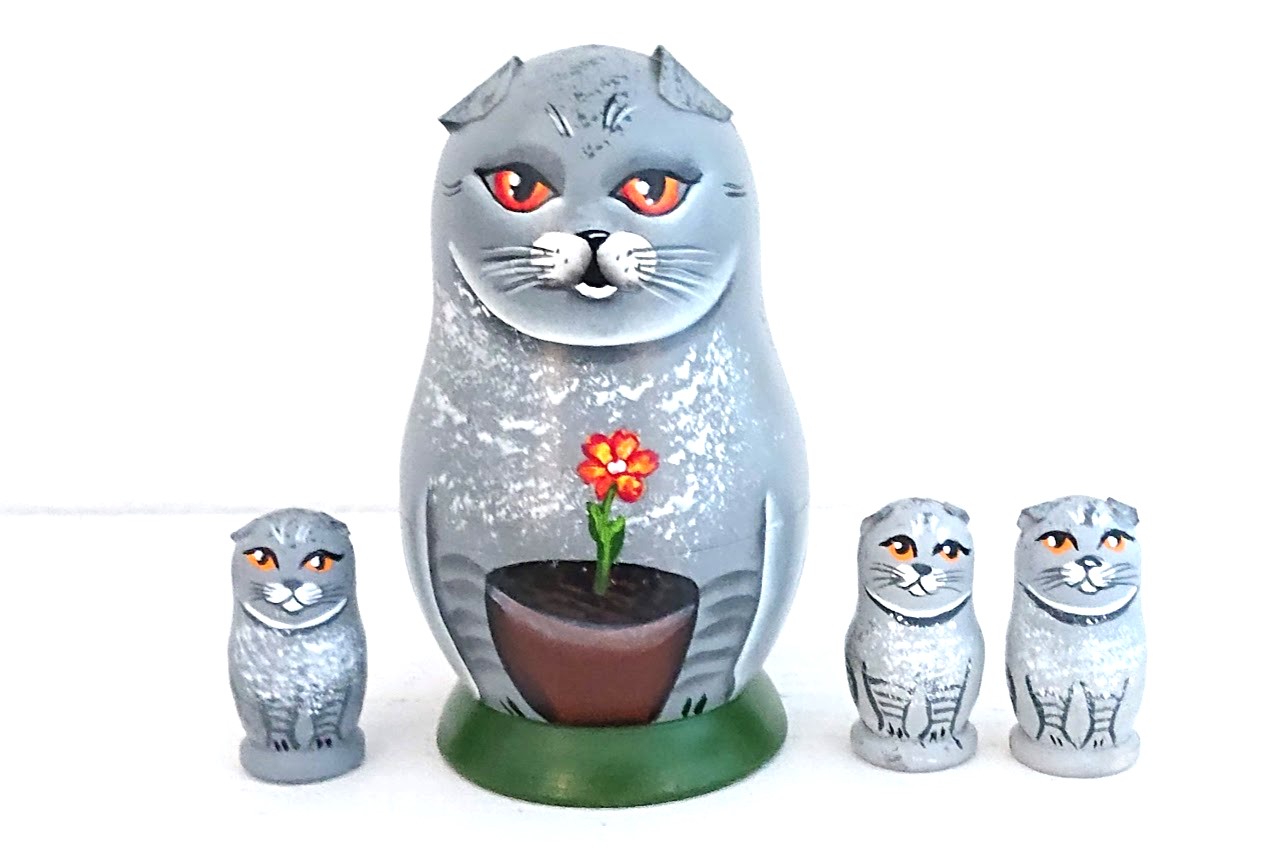マトリョーシカ 猫 ニコラエヴァ 家族 赤ちゃん マトリョーシカ 猫