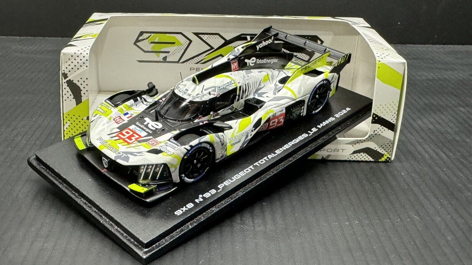 PEUGEOT 9X8 #93 LEMANS 2024 MODEL CAR W/ DISPLAY CASE 1/43 SCALE