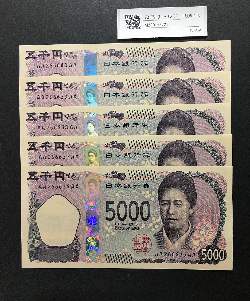 新福沢諭吉 1万円札 2004年銘 茶色ゾロ目XA555555A 帯付き完未品