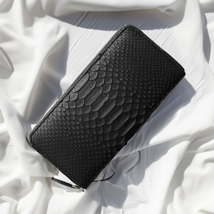 ダイヤモンド パイソン 長財布 レディース ラウンド ファスナー 全8色