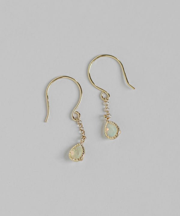 mimi33】オパールフックピアス[K10][Basic]｜アネモネ・シエナロゼ